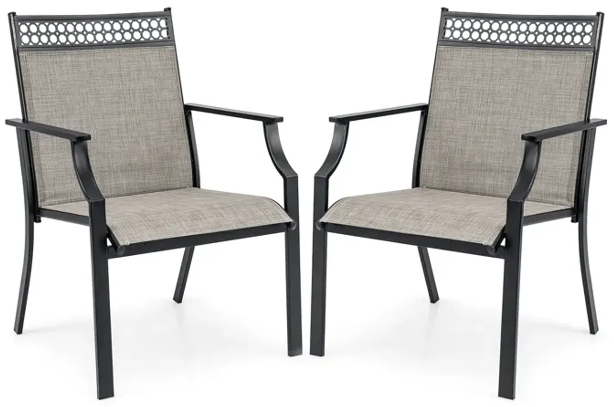 Patio Chairs Set of 2 with All Weather Breathable Fabric