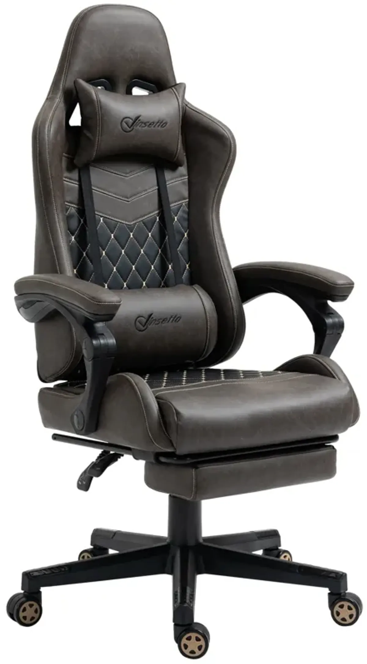 Brown Executive Comfort: Ergonomic High Back Swivel Recliner Office Chair