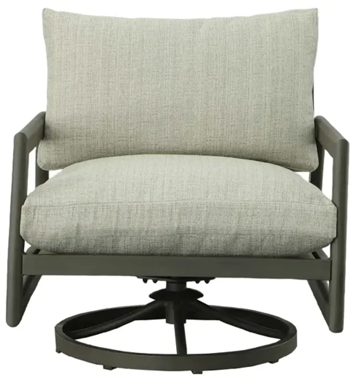 Single Outdoor Swivel Chair with Cushions - 36" - Gray