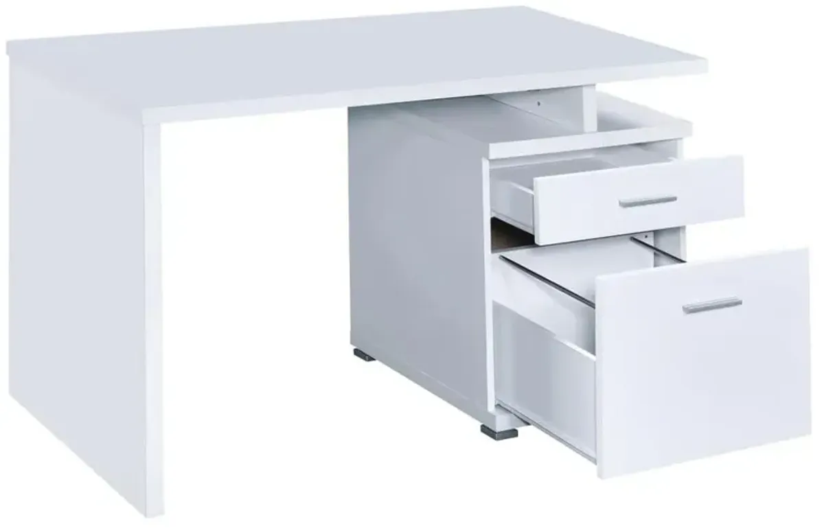 Irving 2-drawer Office Desk with Cabinet White