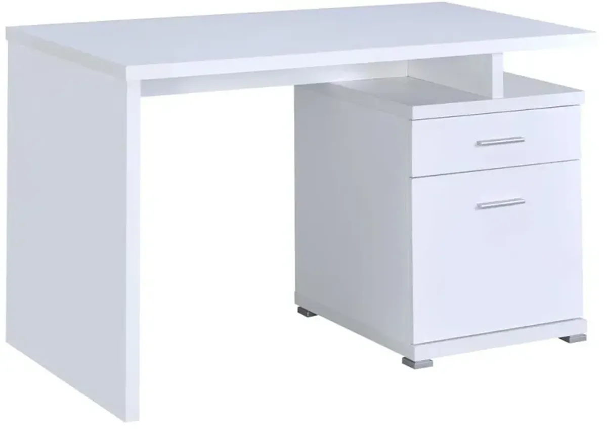 Irving 2-drawer Office Desk with Cabinet White