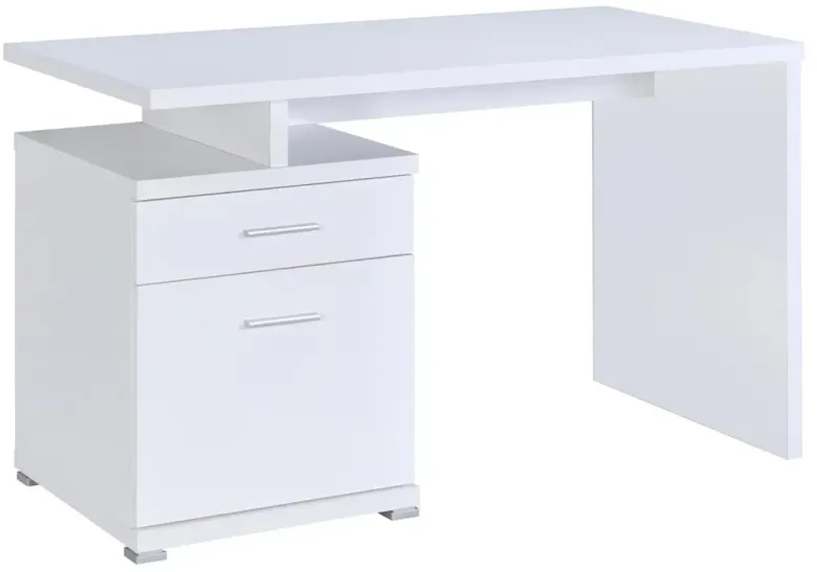 Irving 2-drawer Office Desk with Cabinet White