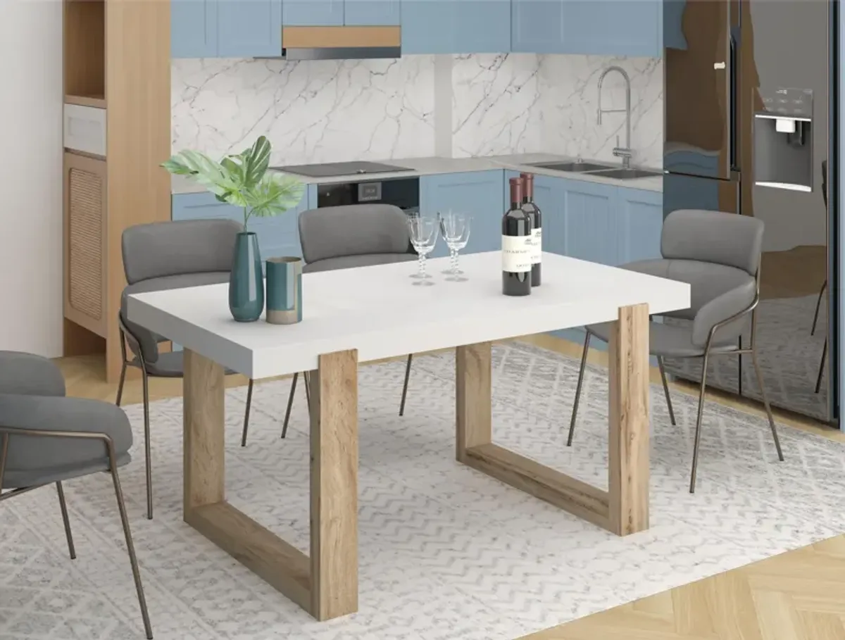 Arvid 6-Seating Dining Table with Square Oak Legs