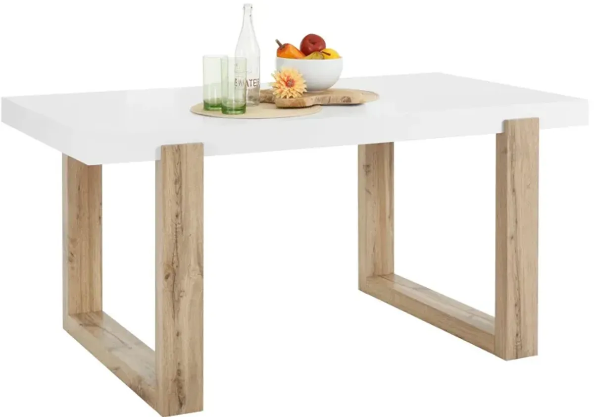 Arvid 6-Seating Dining Table with Square Oak Legs