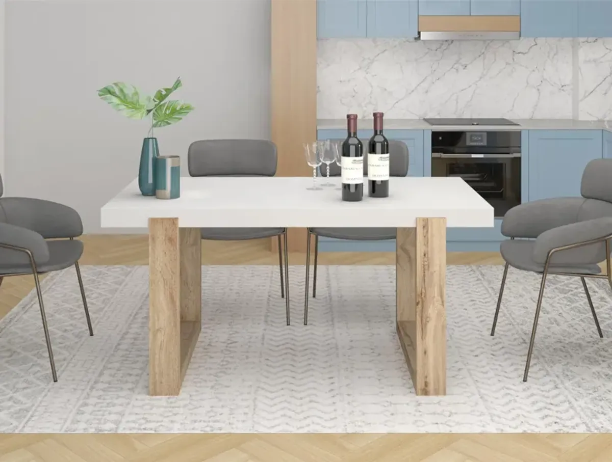 Arvid 6-Seating Dining Table with Square Oak Legs