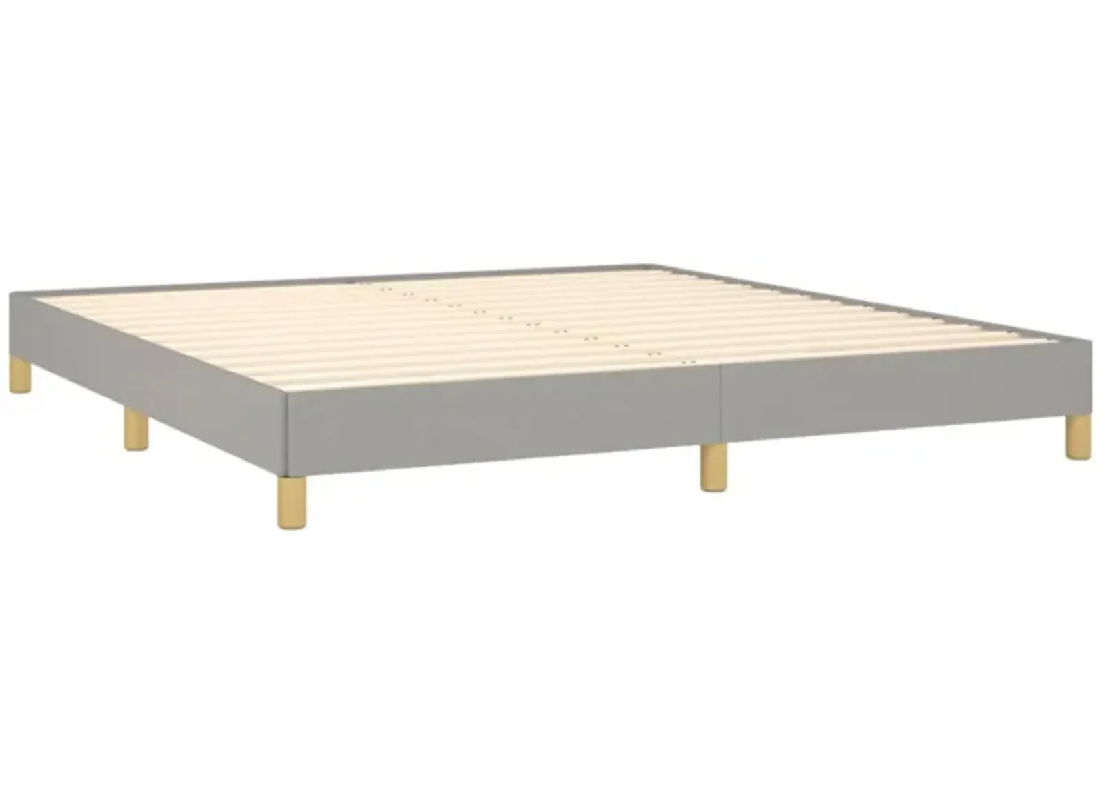 vidaXL California King Size Bed Frame with Fabric Finish, Light Gray, Suitable for 72"x83.9" Mattress, Modern Double Bed, 85"x73.2"x9.8"