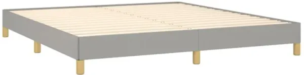 vidaXL California King Size Bed Frame with Fabric Finish, Light Gray, Suitable for 72"x83.9" Mattress, Modern Double Bed, 85"x73.2"x9.8"