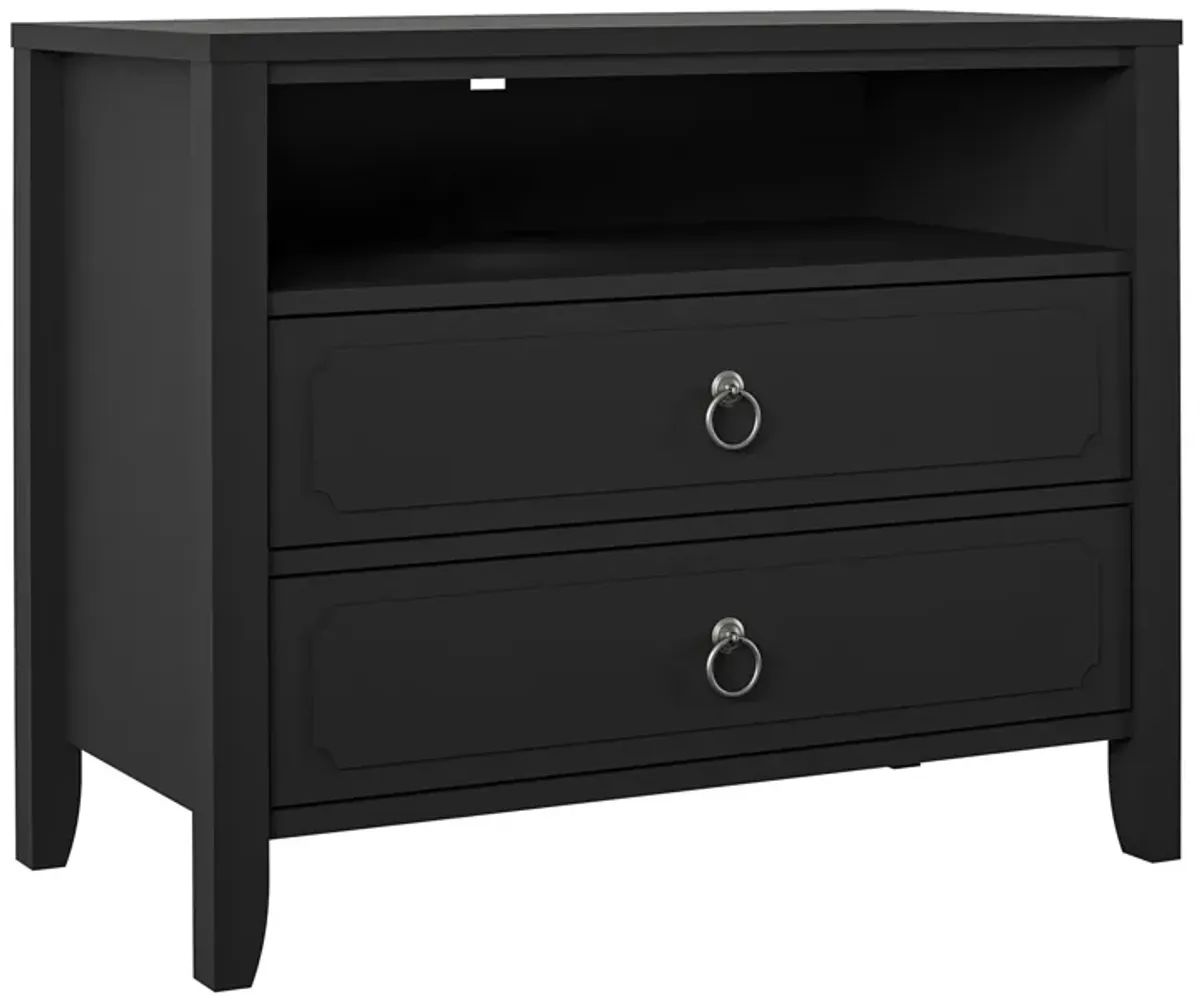 Novogratz Her Majesty 2 Drawer Nightstand, Black