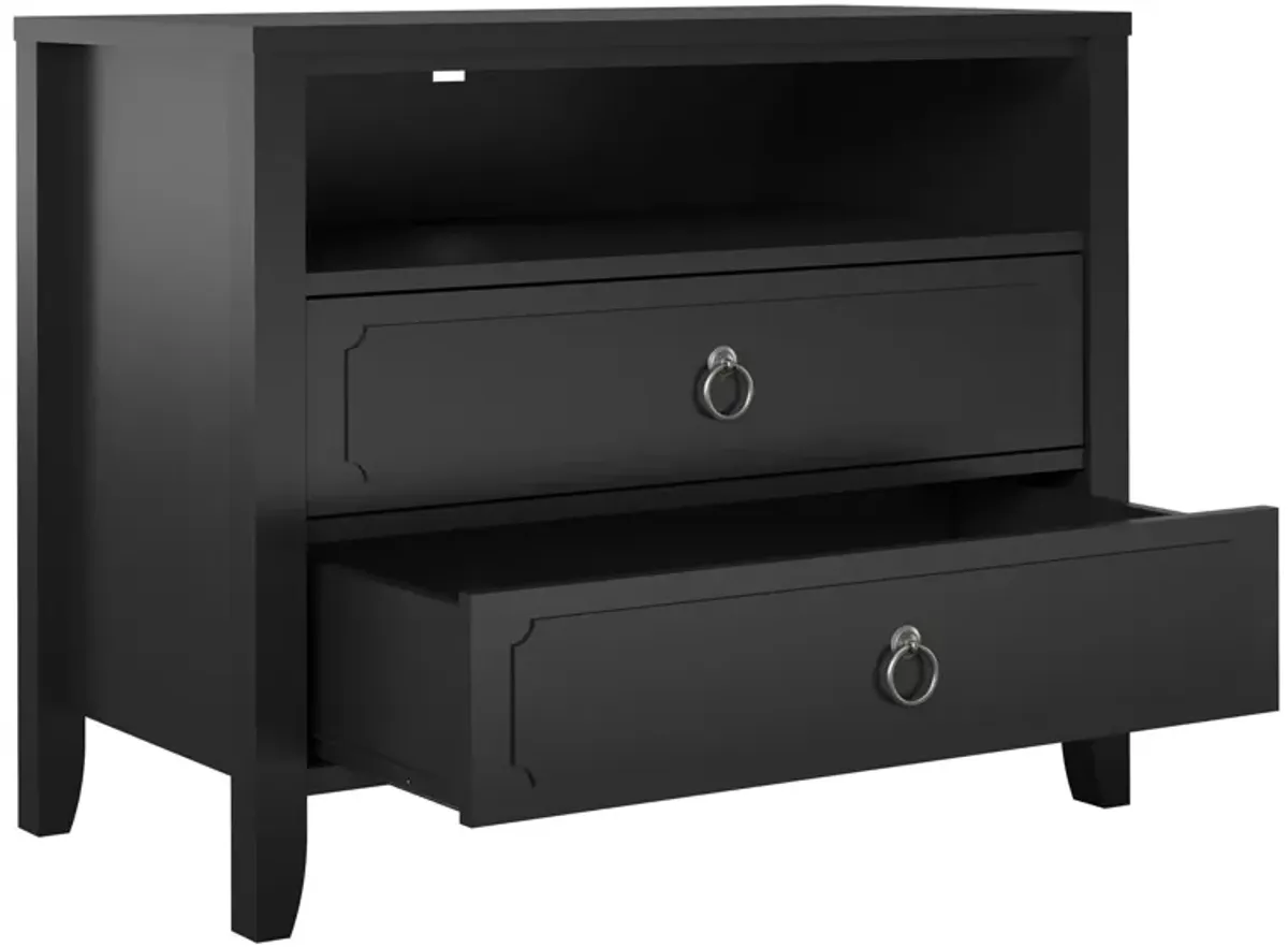 Novogratz Her Majesty 2 Drawer Nightstand, Black