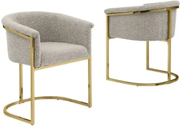 Best Quality Furniture Best Quality Teddy Boucle In Gray Side Chair - Set Of 2