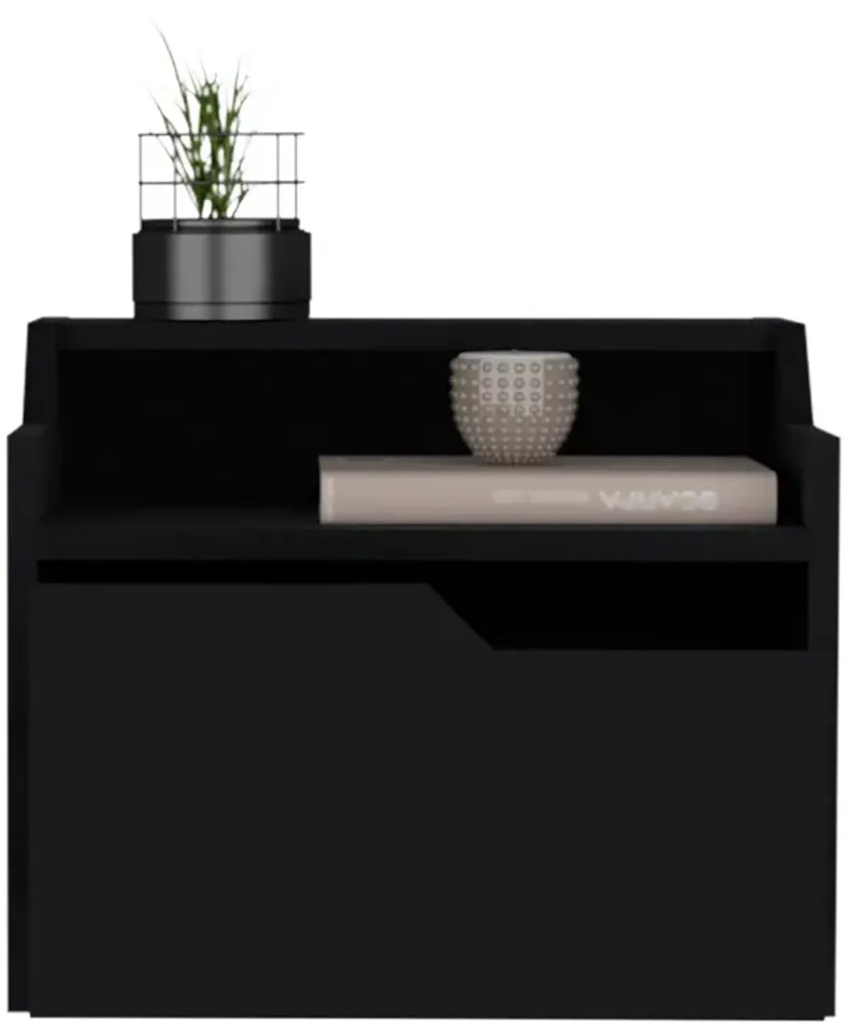 Floating Nightstand Chester, Bedroom, Black