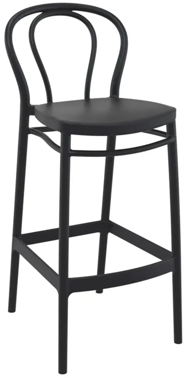 41.75" Black Solid Outdoor Patio Bar Stool