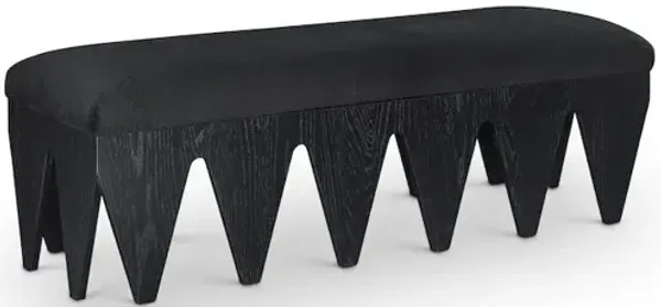 Meridian Furniture Altair Black Velour Fur Fabric Bench