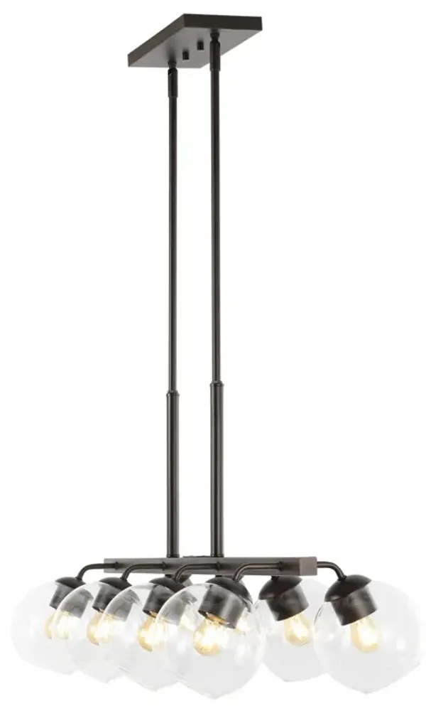 Julian Farmhouse Bohemian Iron/Glass Linear LED Pendant