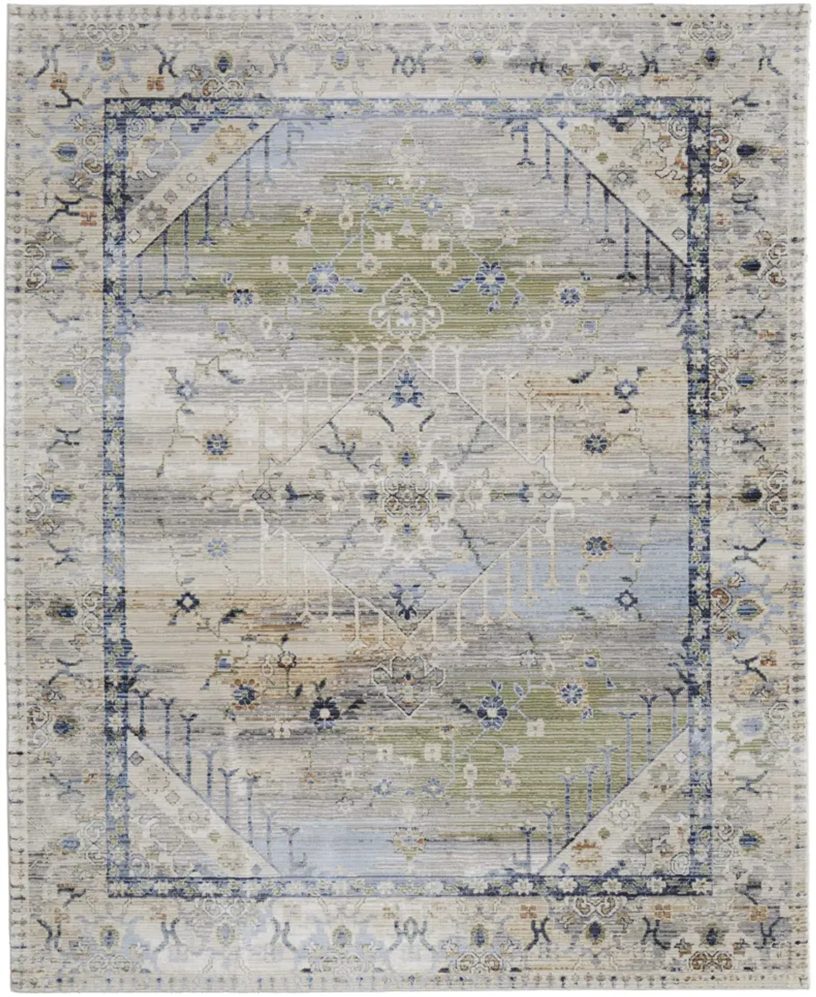 Melrose 39NZF 2' x 3' Ivory/Green/Blue Rug