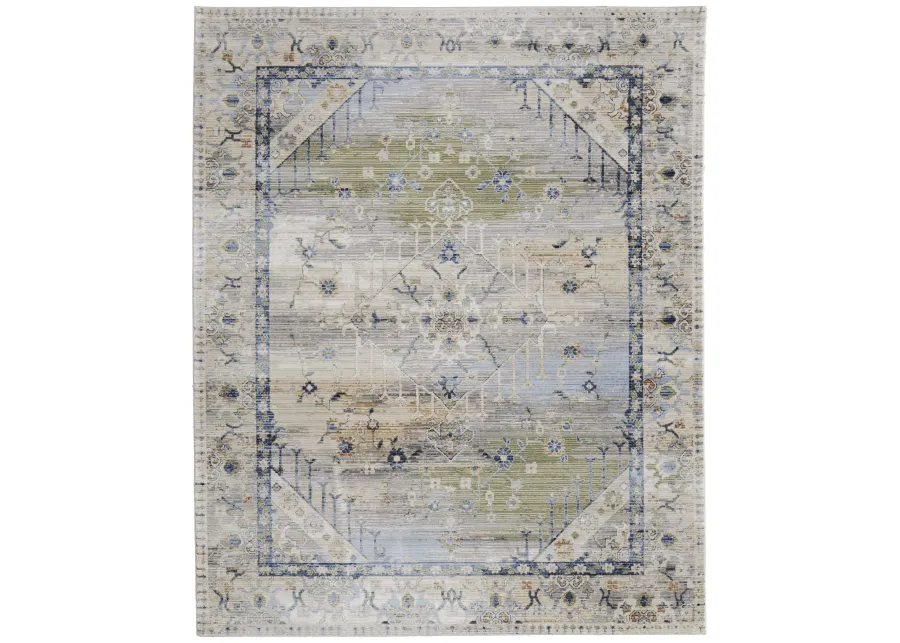 Melrose 39NZF 2' x 3' Ivory/Green/Blue Rug