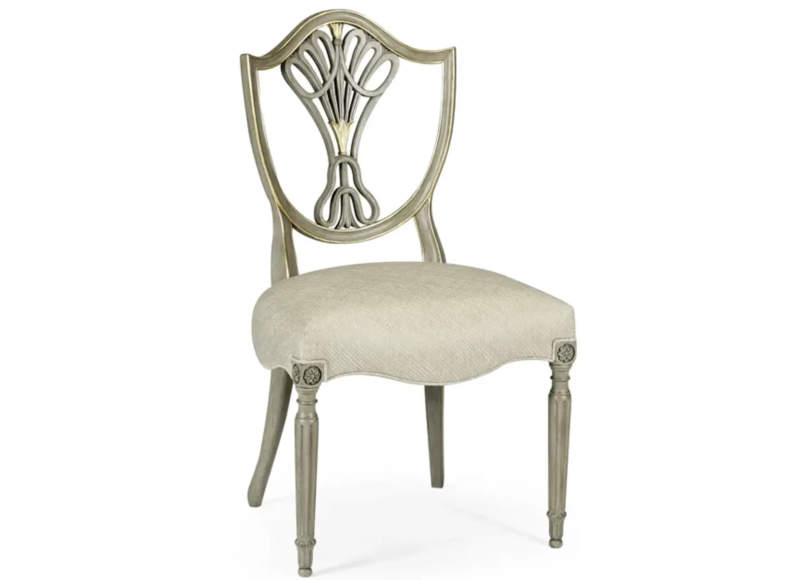 Grey & Gilded Dining Side Chair