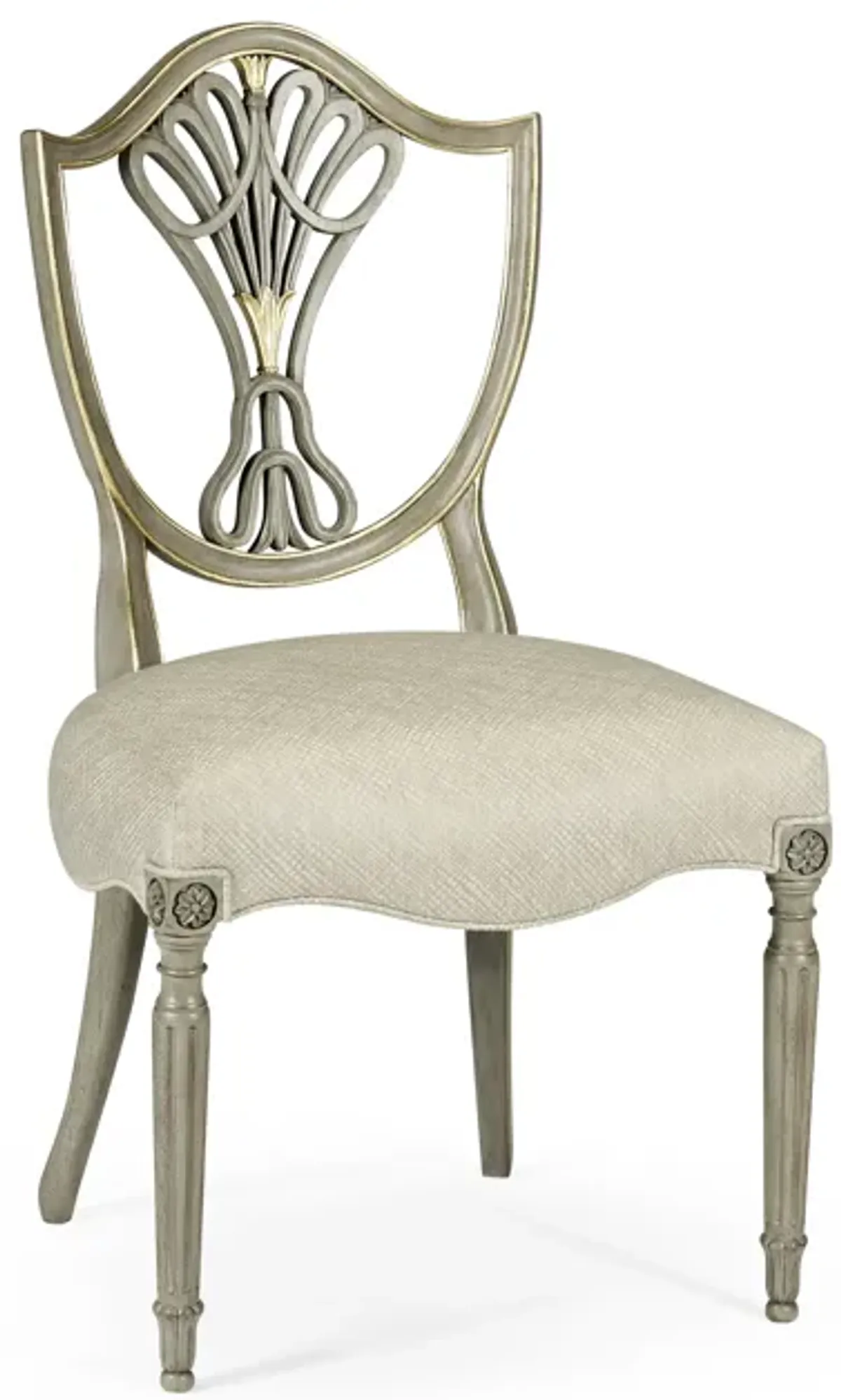 Grey & Gilded Dining Side Chair