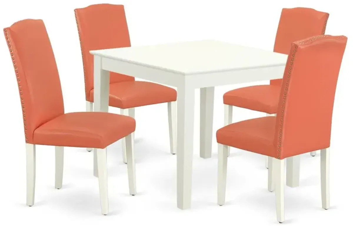 Dining Room Set Linen White, OXEN5-LWH-78