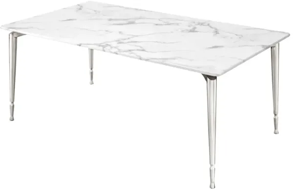 Nicole Miller Wells 70" Marble Top Dining Table