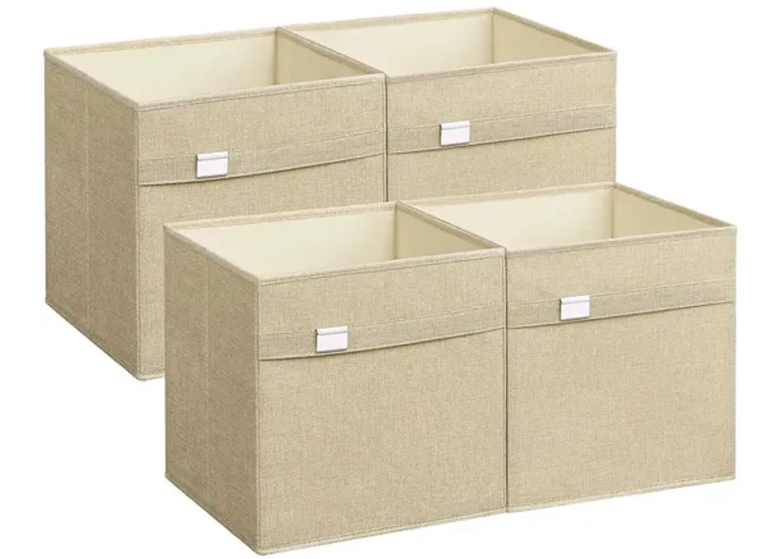 Set of 4 Storage Cubes with Double Handles for Easy Organization and Versatility