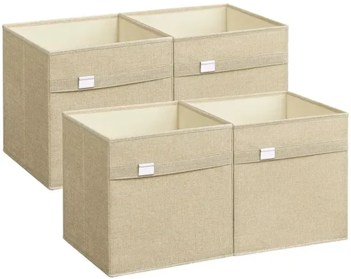 Set of 4 Storage Cubes with Double Handles for Easy Organization and Versatility