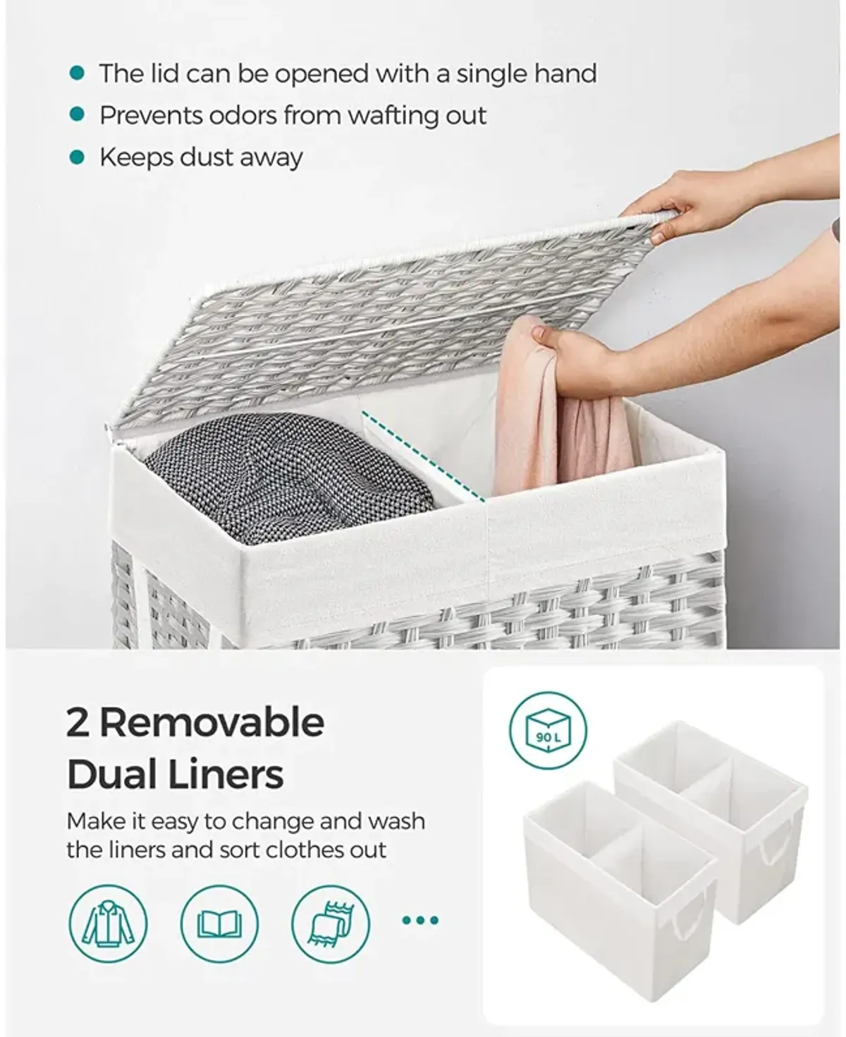 Laundry Hamper Durable and Stylish Design for Convenient Sorting