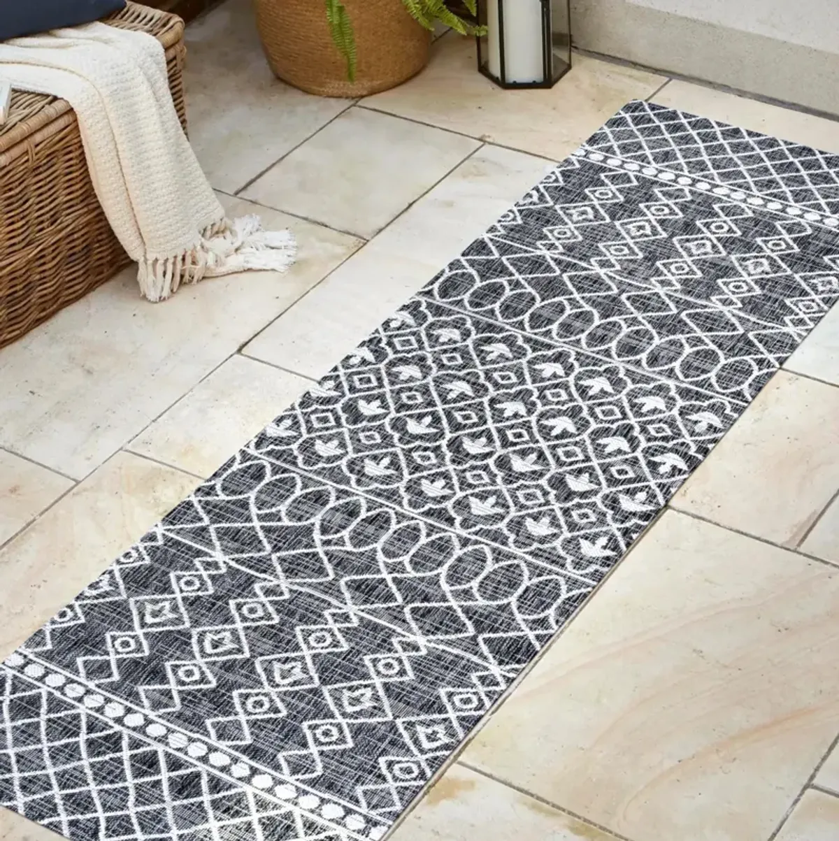 Kafel Tribal Bohemian Indoor/Outdoor Area Rug