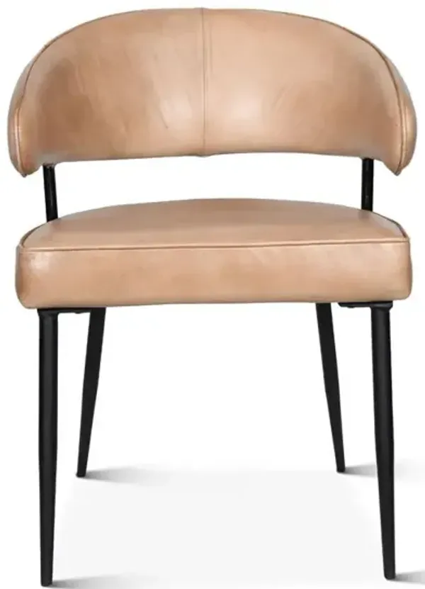 World Interiors Brisbane Dover Armchair In Antique Ivory Leather