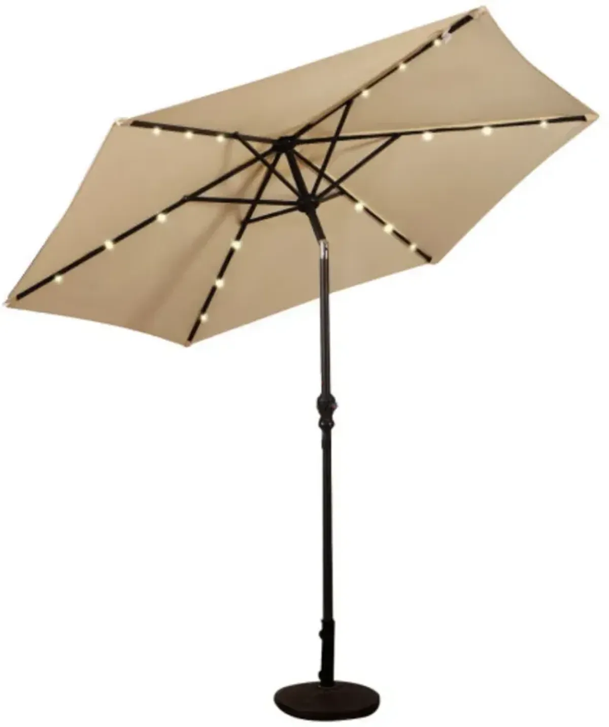 9FT Steel Patio Solar Umbrella LED Patio Market