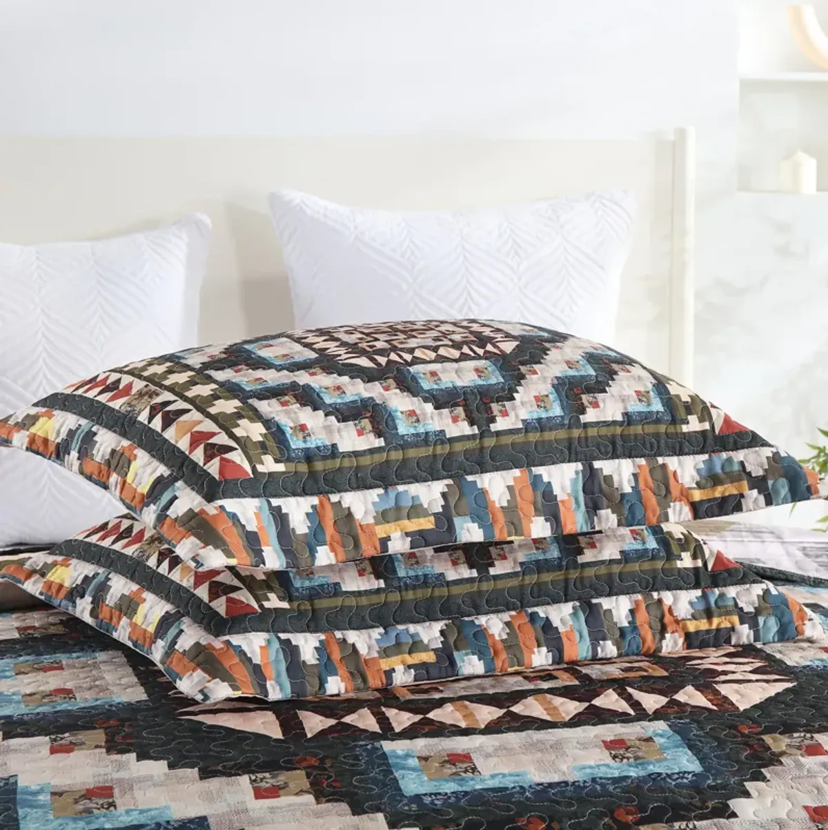 Marcielo Southwestern Geometry Lightweight Quilt Bedspread Set King