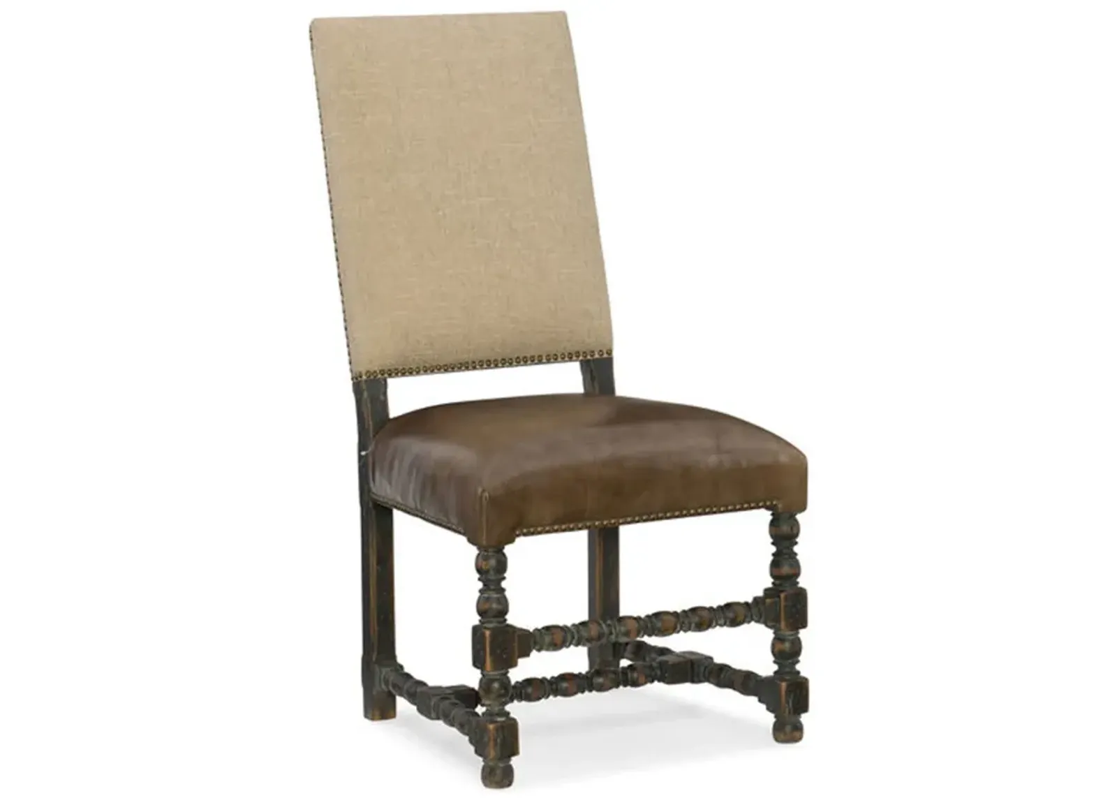 Comfort Upholstered Side Chair in Brown