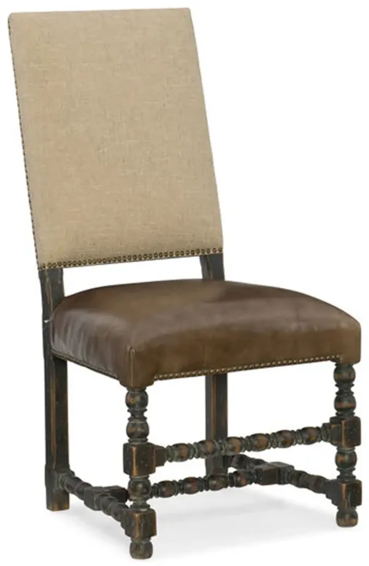 Comfort Upholstered Side Chair in Brown