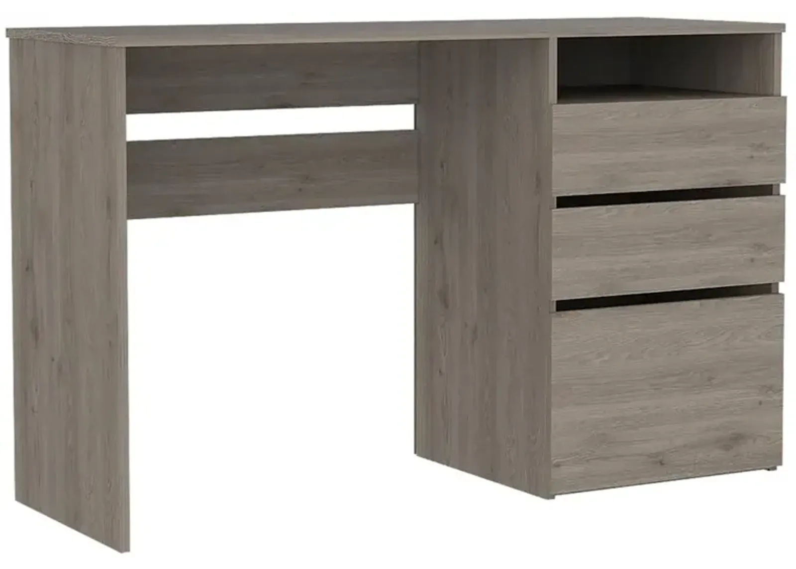 Kenai 3 Drawers Computer Desk Light Grey