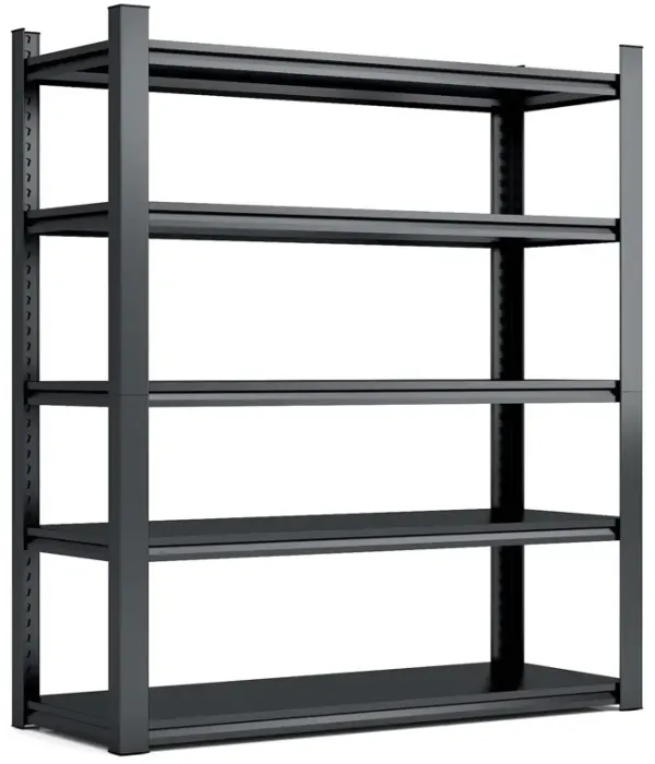 Mondawe 72 Inch 5-Layer Metal Shelf, Capable Of Carrying 2000LBS Black Gray Heavy-Suty Shelves