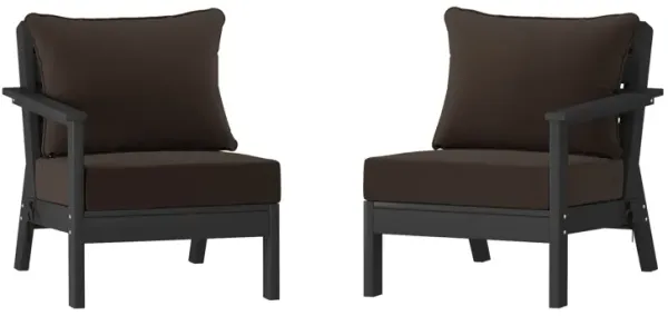 WestinTrends Outdoor Patio HDPE Loveseat Sofa with Patio Cushions