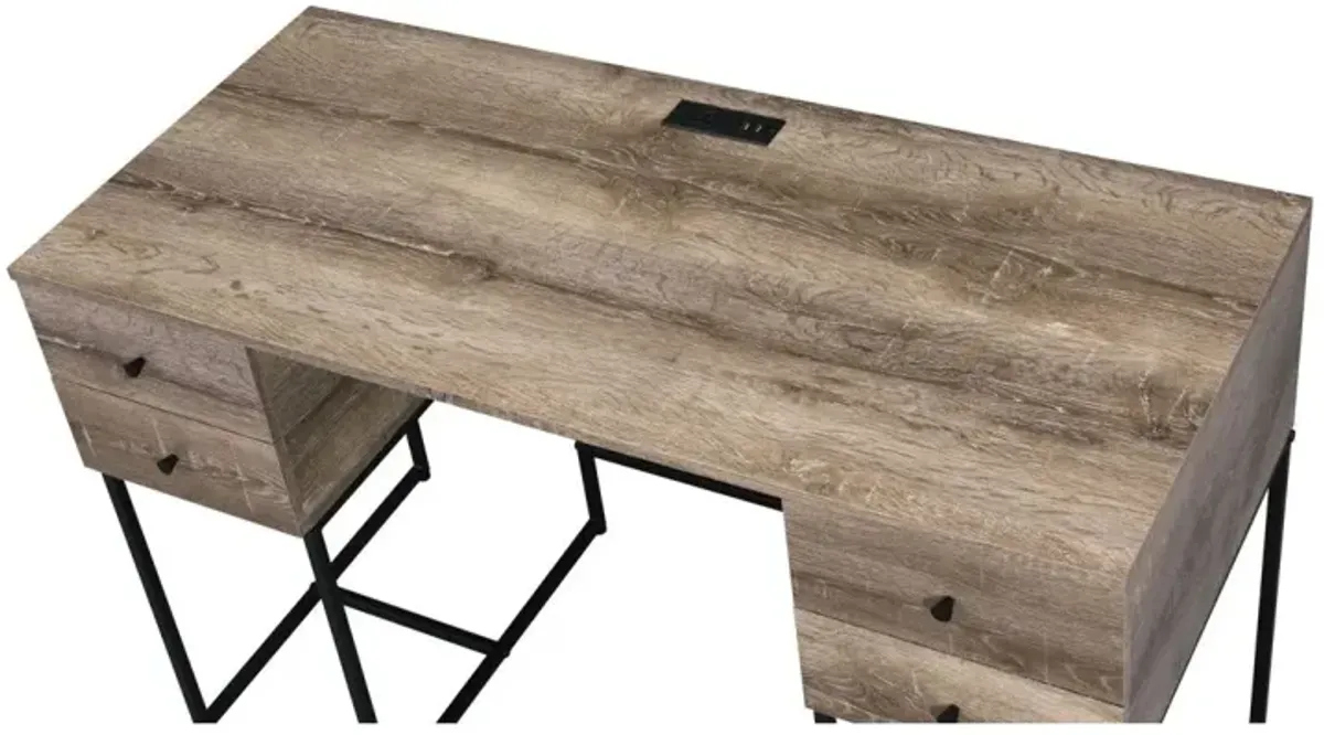 Desirre Desk, Rustic Oak & Black 92640