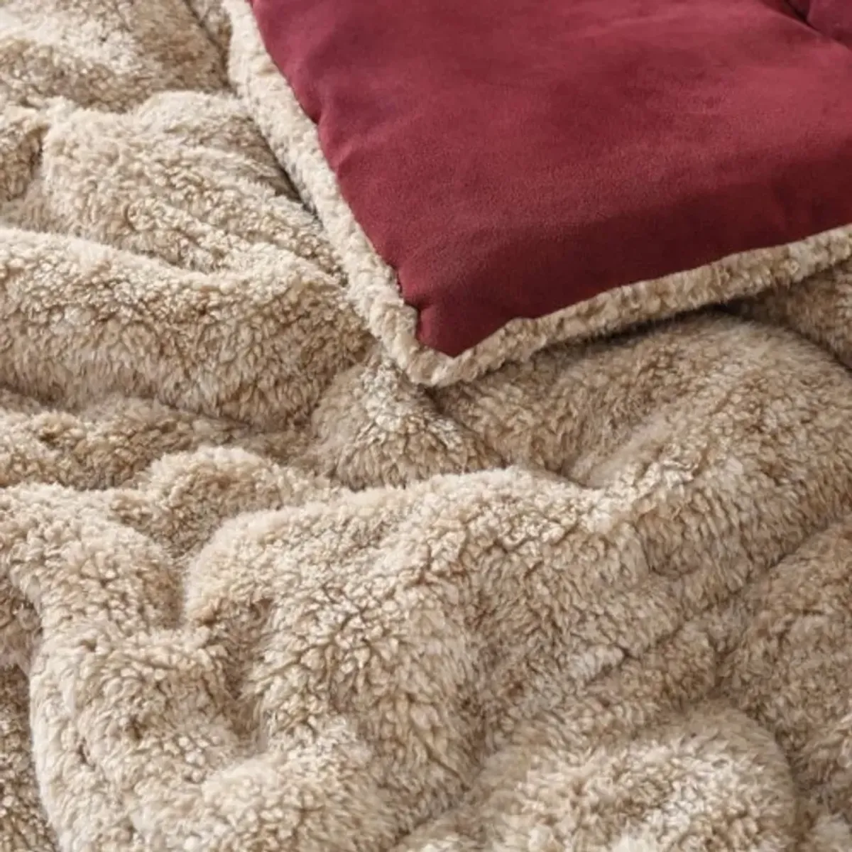 Hivvago Plush Sherpa Reversible Micro Suede Comforter Set