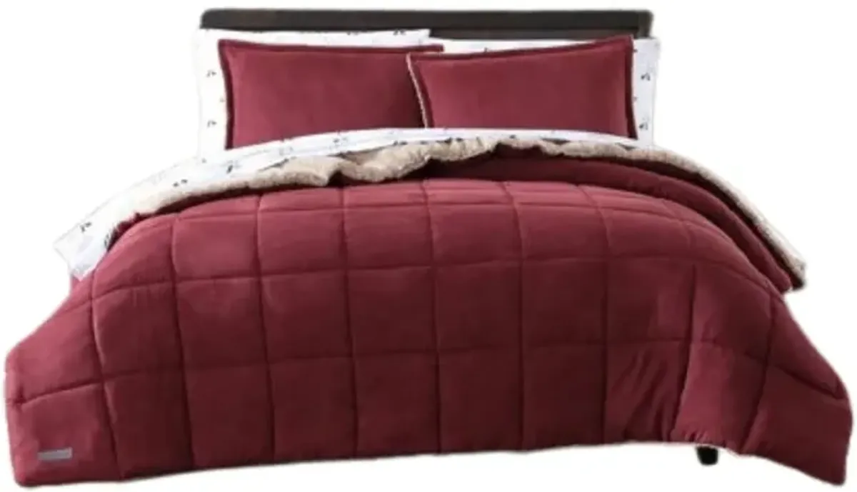 Hivvago Plush Sherpa Reversible Micro Suede Comforter Set