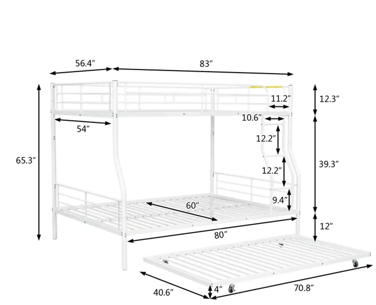 Merax Metal Bunk Bed with Trundle