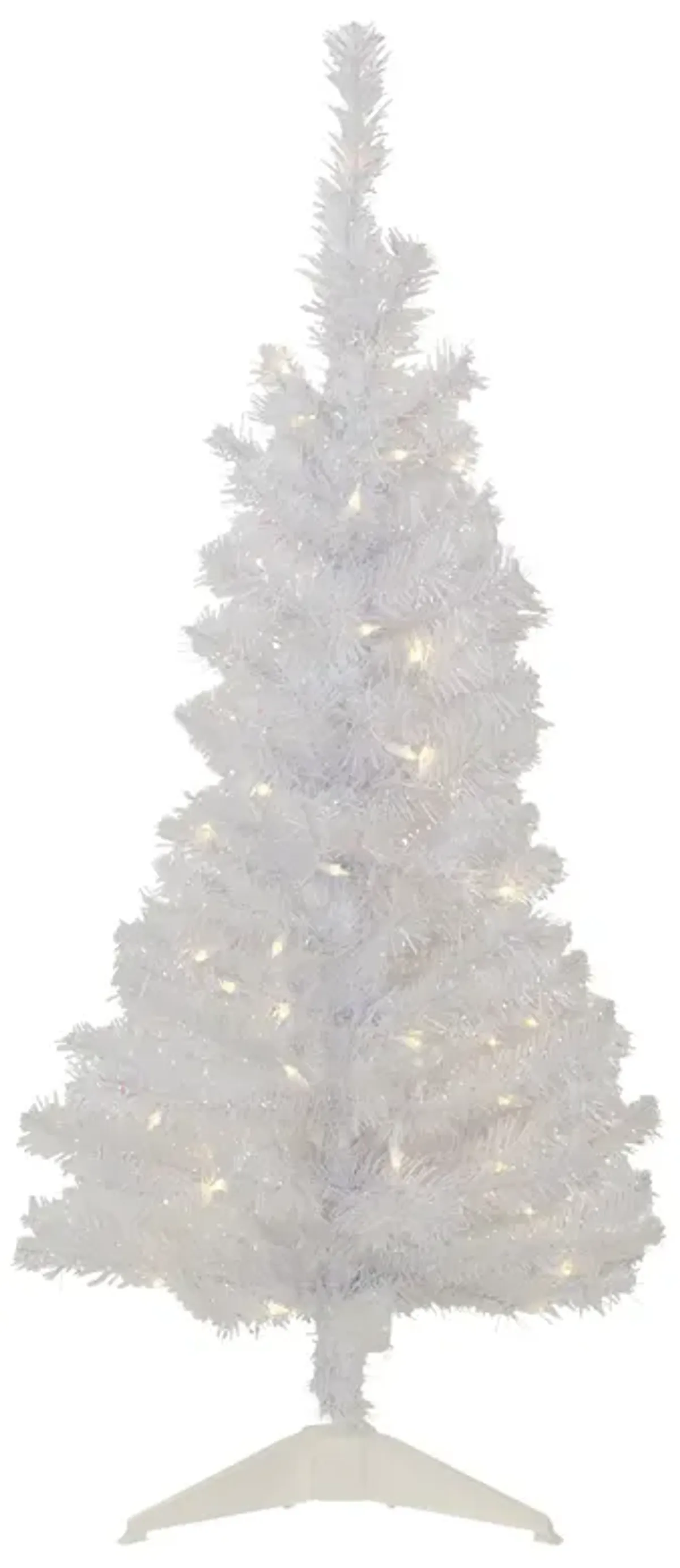 4' Pre-lit Rockport White Pine Artificial Christmas Tree  Clear Lights