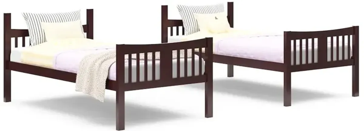 Storkcraft Caribou Twin-over-Twin Bunk Bed (Espresso)