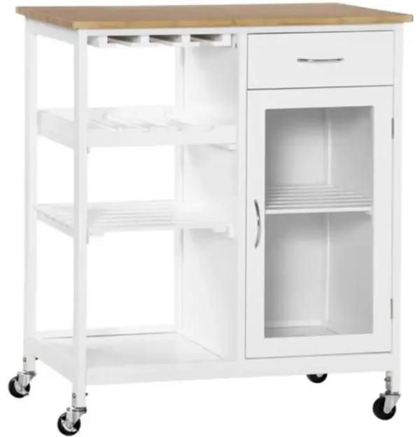 Kitchen Cart Storage Cabinet Multi-Functional Coffee Bar & Island for Kitchen & Dining Room