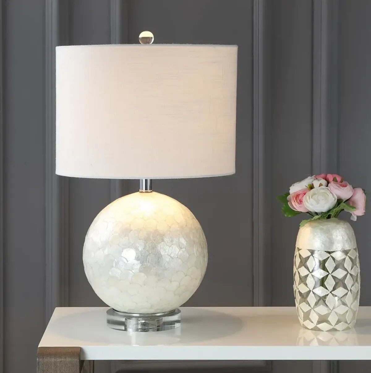 Zuri Capiz Seashell Sphere LED Table Lamp