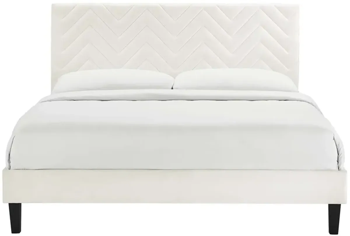 Modway - Leah Chevron Tufted Performance Velvet Queen Platform Bed