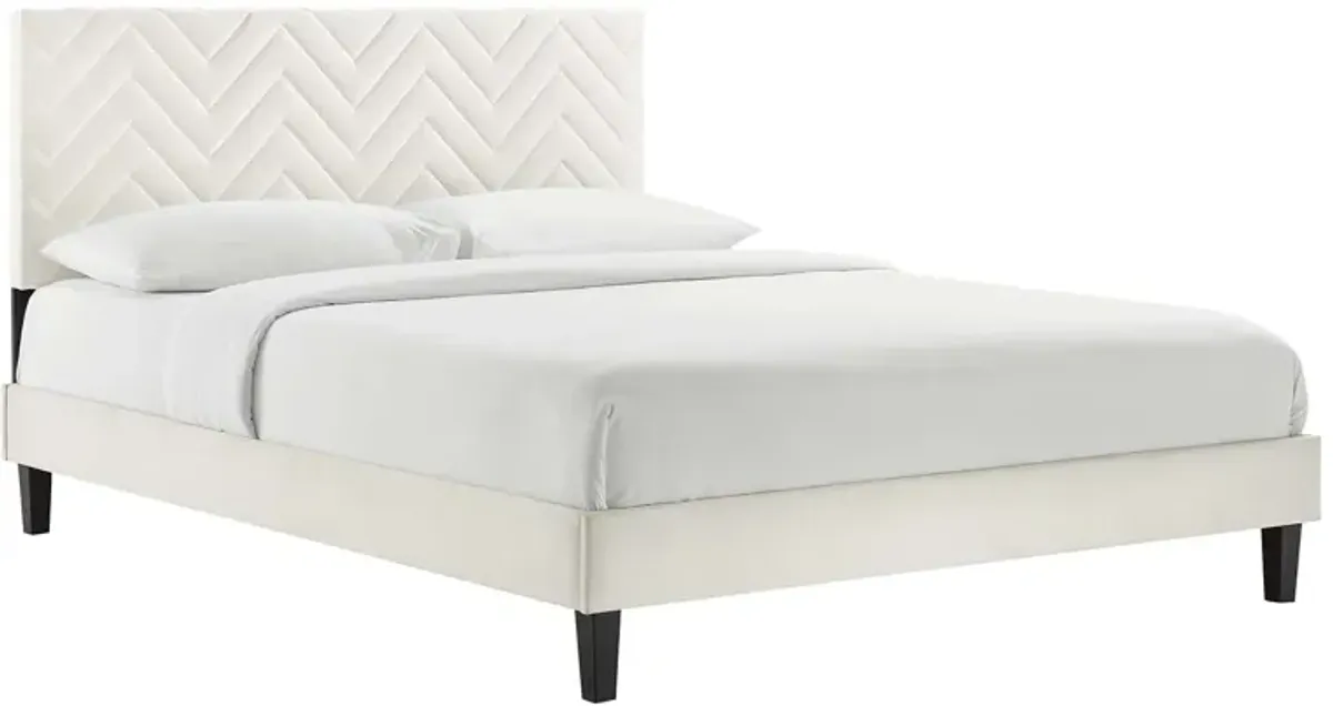 Modway - Leah Chevron Tufted Performance Velvet Queen Platform Bed