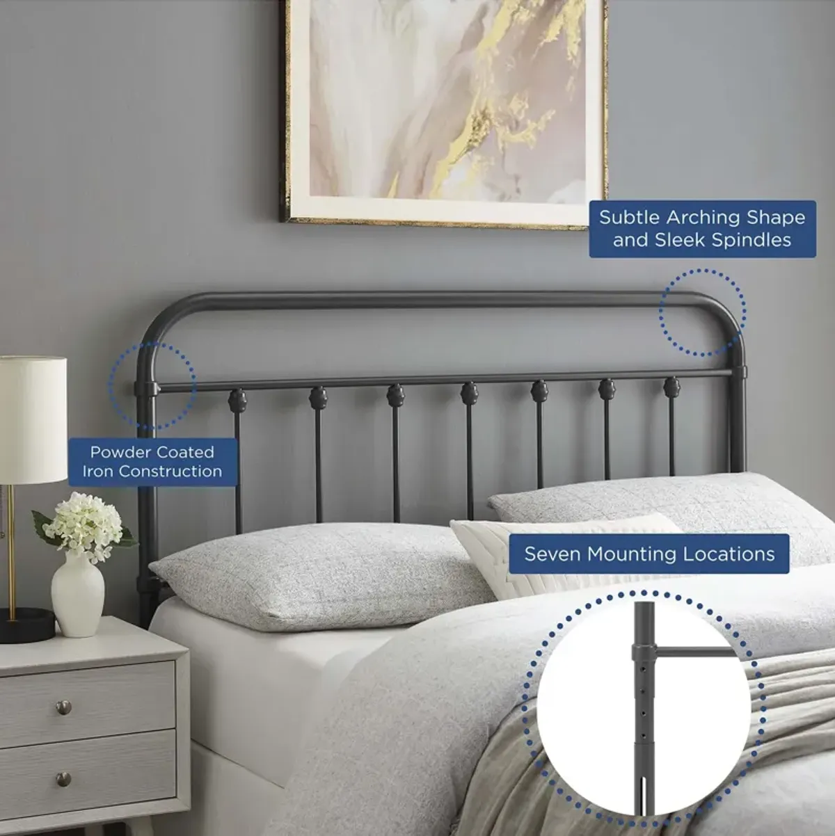 Modway - Sage King Metal Headboard