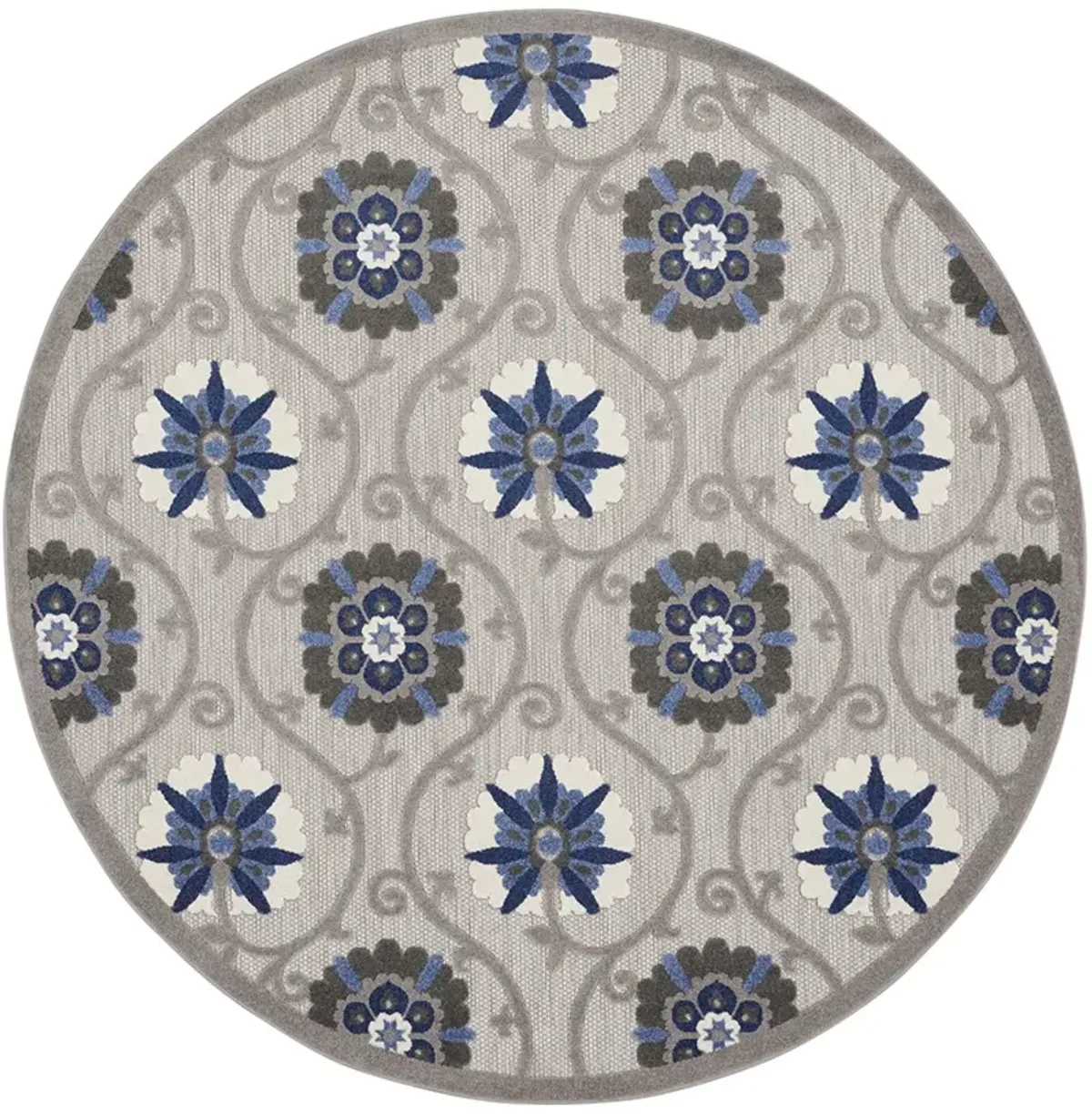 Aloha ALH19 Gray/Blue 7'10" x Round Rug