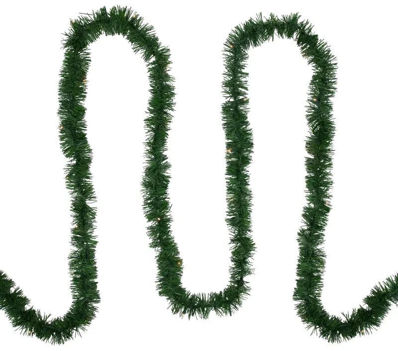 18' x 3" Pre-Lit Pine Two-tone Artificial Christmas Garland  Clear Lights