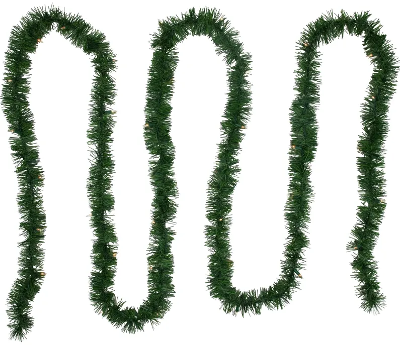 18' x 3" Pre-Lit Pine Two-tone Artificial Christmas Garland  Clear Lights